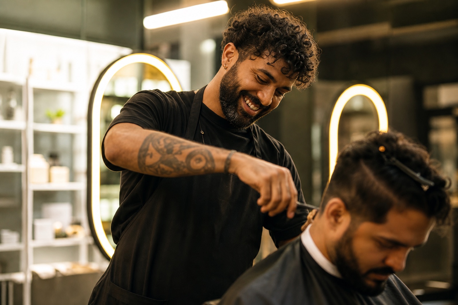 A barber at work in a studio running on Tervita