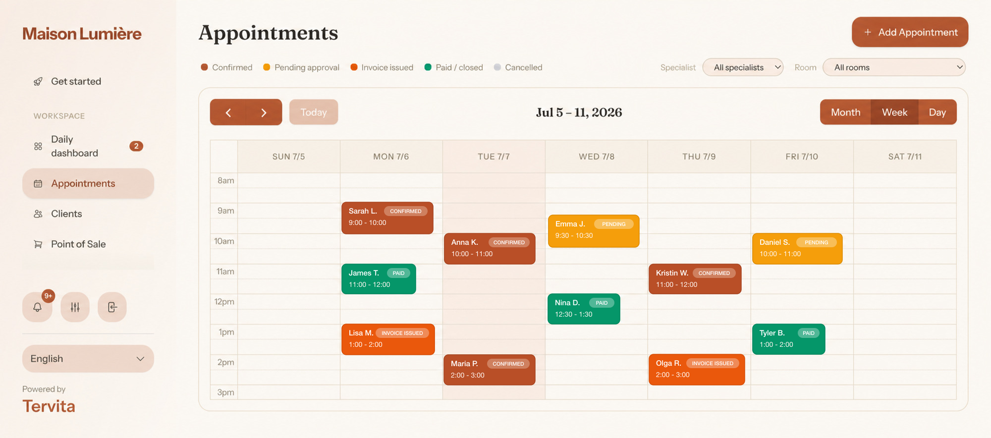 Tervita — Smart calendar